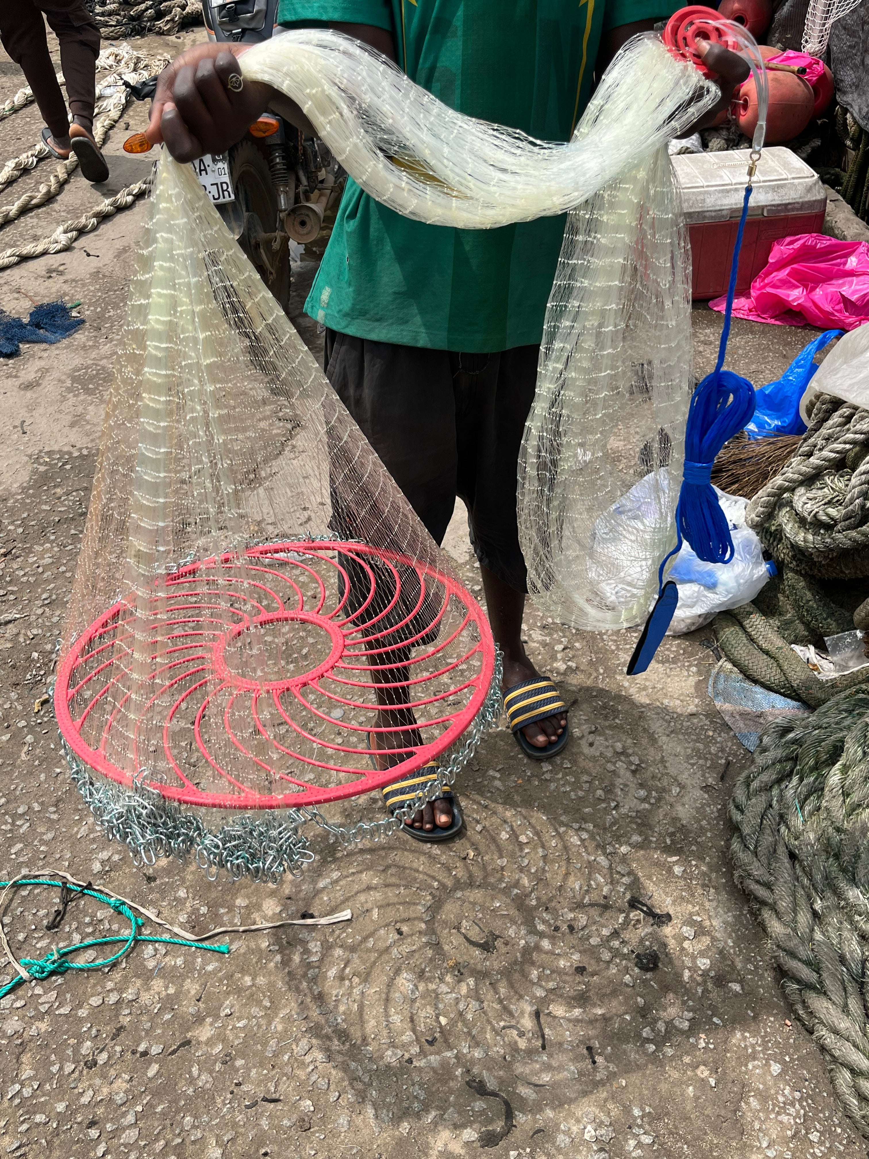 Filet de pêche épervier avec cerceau – Nylon haute résistance